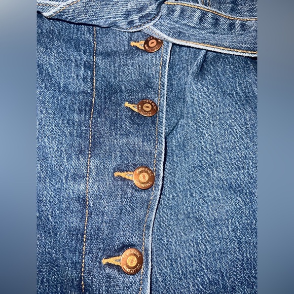 Zara Knee Length Denim Button-Front Skirt size Large - Picture 5 of 5